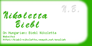 nikoletta biebl business card